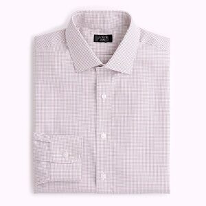 J. Crew (15H/33) 120’s 2 Ply White/Red/Blue Micro check Button Up Dress Shirt